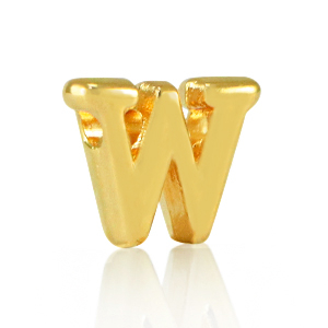 Metall Perlen Buchstabe DQ W Gold (Nickelfrei)
