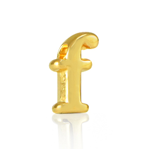 Metall Perlen Buchstabe DQ F Gold (Nickelfrei)