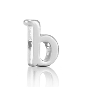Metall Perlen Buchstabe DQ B Antik silber (Nickelfrei)
