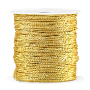 Makramee Band geflochten 1mm Gold metallic