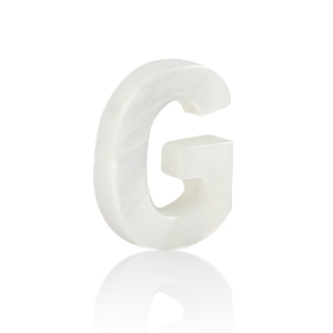 Muschel Anh&auml;nger S&uuml;&szlig;wasserperlmutt Buchstaben G White (Naturliche Farbe Muschel)