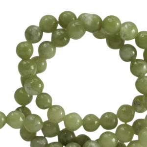 Naturstein Perlen Seraphinit 4mm Olive green