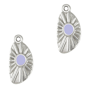 Metall Anh&auml;nger DQ irregular Antik silber-lavender purple (nikkelvrij)