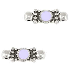 Metall Anh&auml;nger DQ Zwischenst&uuml;ck Antik silber-lavender purple (nikkelvrij)