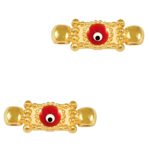 Metall Anh&auml;nger DQ Zwischenst&uuml;ck Nazar Auge Gold-red (nikkelvrij)