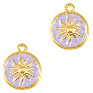 Metall Anh&auml;nger DQ Sonne Gold-lavender purple (nikkelvrij)
