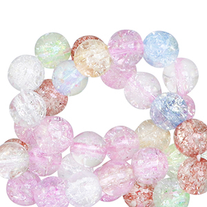 6 mm Glasperlen crackle Multicolour