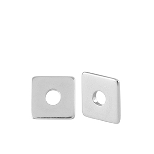 Metall Perlen DQ Disc Viereck 5mm Antik Silber (Nickelfrei)
