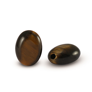 Naturstein Perlen Tigerauge Oval Golden brown