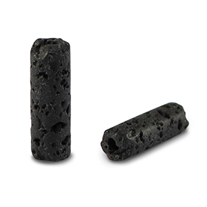 Naturstein Perlen Vulkangestein Tubes Black