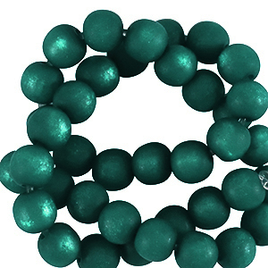 Super Polaris Apaco Perlen 8 mm rund matt Petrol green