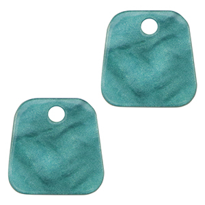 Resin Anh&auml;nger Trapez Petrol blue