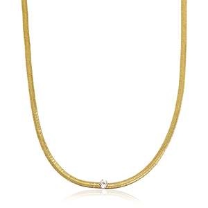 Snake Ketten aus Stainless Steel - Rostfreiem Stahl Crystal Gold-crystal