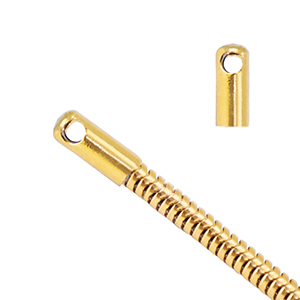 Stainless Steel - Rostfrei Stahl Schmuckzubeh&ouml;r Endkappen f&uuml;r Gliederkette Schlangen &Oslash;2.5mm Gold