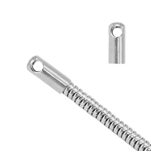 Stainless Steel - Rostfrei Stahl Schmuckzubeh&ouml;r Endkappen f&uuml;r Gliederkette Schlangen &Oslash;2.5mm Silber