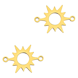 Stainless Steel - Rostfrei Stahl Anh&auml;nger Zwischenst&uuml;ck Sonne Gold