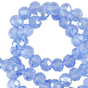Top Glas Facett Perlen 3x3mm rondellen Finley blue-pearl shine coating