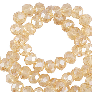 Top Glas Facett Perlen 3x2mm rondellen Marigold yellow-pearl shine coating