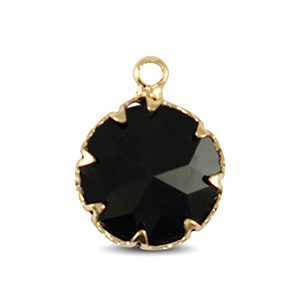 Anh&auml;nger Kristallglas 13mm Jet black-gold
