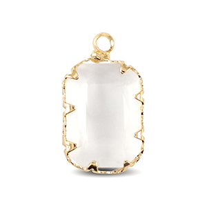 Anh&auml;nger Kristallglas Rechteck Crystal-gold