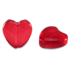 Glasperlen Herz Red