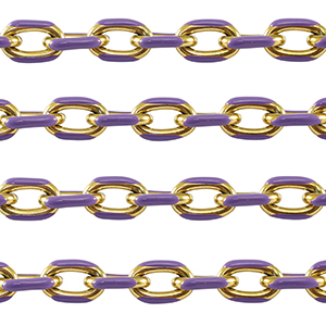 Stainless Steel - Rostfrei Stahl Schmuckzubeh&ouml;r Ankerkette Gliederkette Gold-purple