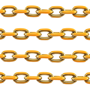 Stainless Steel - Rostfrei Stahl Schmuckzubeh&ouml;r Ankerkette Gliederkette Gold-orange