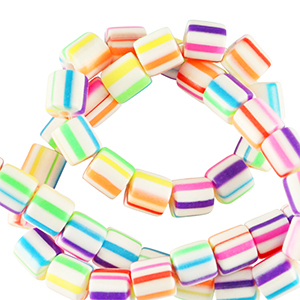 Polymer Perlen 6mm White-multicolour