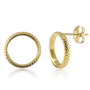 Ohrringe aus Stainless Steel - Rostfreiem Stahl 14mm Gold