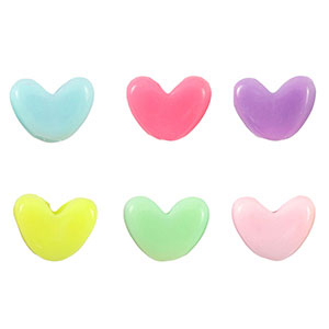 Acryl-Look-Perlen Herz Multicolour pastel
