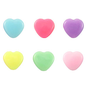 Acryl-Look-Perlen Herz Multicolour pastel