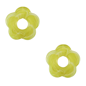Acryl Anh&auml;nger Blume Lime green