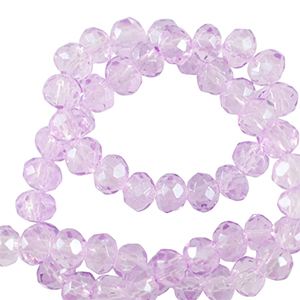 Top Glas Facett Perlen 4x3mm rondellen Light orchid purple
