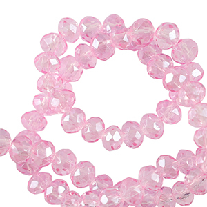 Top Glas Facett Perlen 4x3mm rondellen Azalea pink