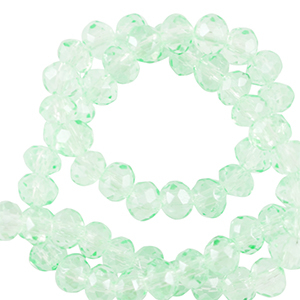 Top Glas Facett Perlen 3x2mm rondellen Soft mint green