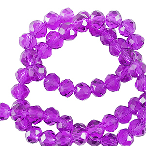 Top Glas Facett Perlen 3x2mm rondellen Tillandsia purple
