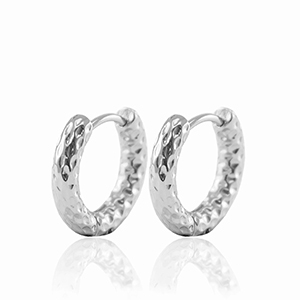 Ohrringe aus Stainless Steel - Rostfreiem Stahl Creolen 21mm Silver