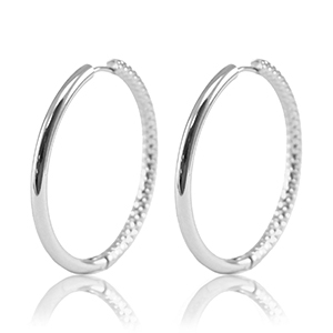 Ohrringe aus Stainless Steel - Rostfreiem Stahl Creolen reversible 36mm Silver