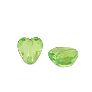 Acryl Perlen Herz Spring green transparent
