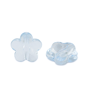 Acryl Perlen Blume Aquamarine blue transparent