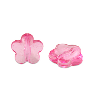Acryl Perlen Blume Magenta pink transparent