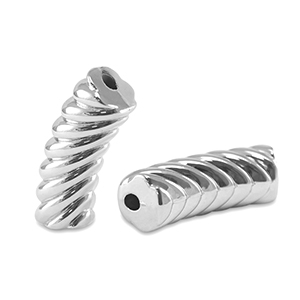 Tube Acrylperlen Twisted Silver