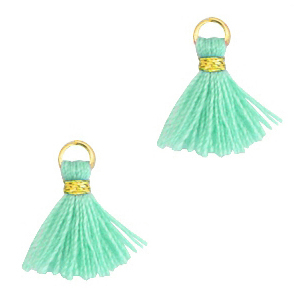 Perlen Quaste 1.2cm Gold-ocean blue