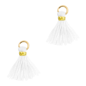 Perlen Quaste 1.2cm Gold-white