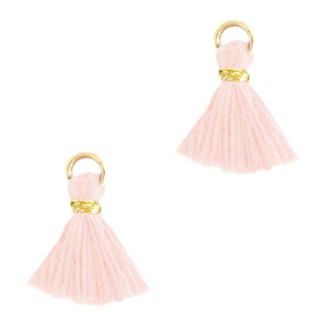 Perlen Quaste 1.2cm Gold-peachy rose