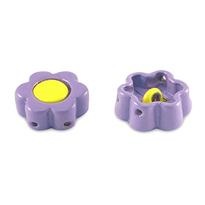 Tile beads Blume Paisley purple-yellow