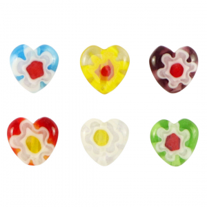Millefiori-Perlen Herz Blume Multicolour