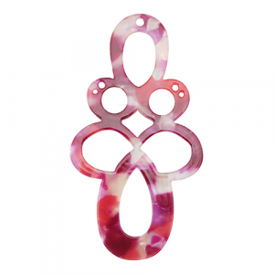 Resin Anh&auml;nger Barock Multicolor pink
