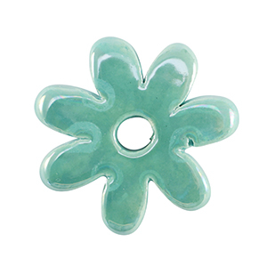 DQ Griechische Keramik Perlen Blume Turquoise