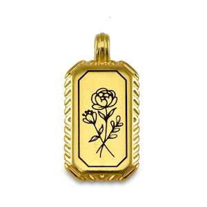 Metall Anh&auml;nger DQ Blume Gold (Nickelfrei)